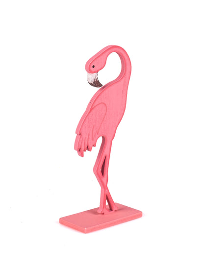 Flamant Wooden Pink na růžové základně 15 cm