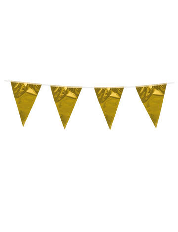 Golden Mini Pennant Garland 3 m