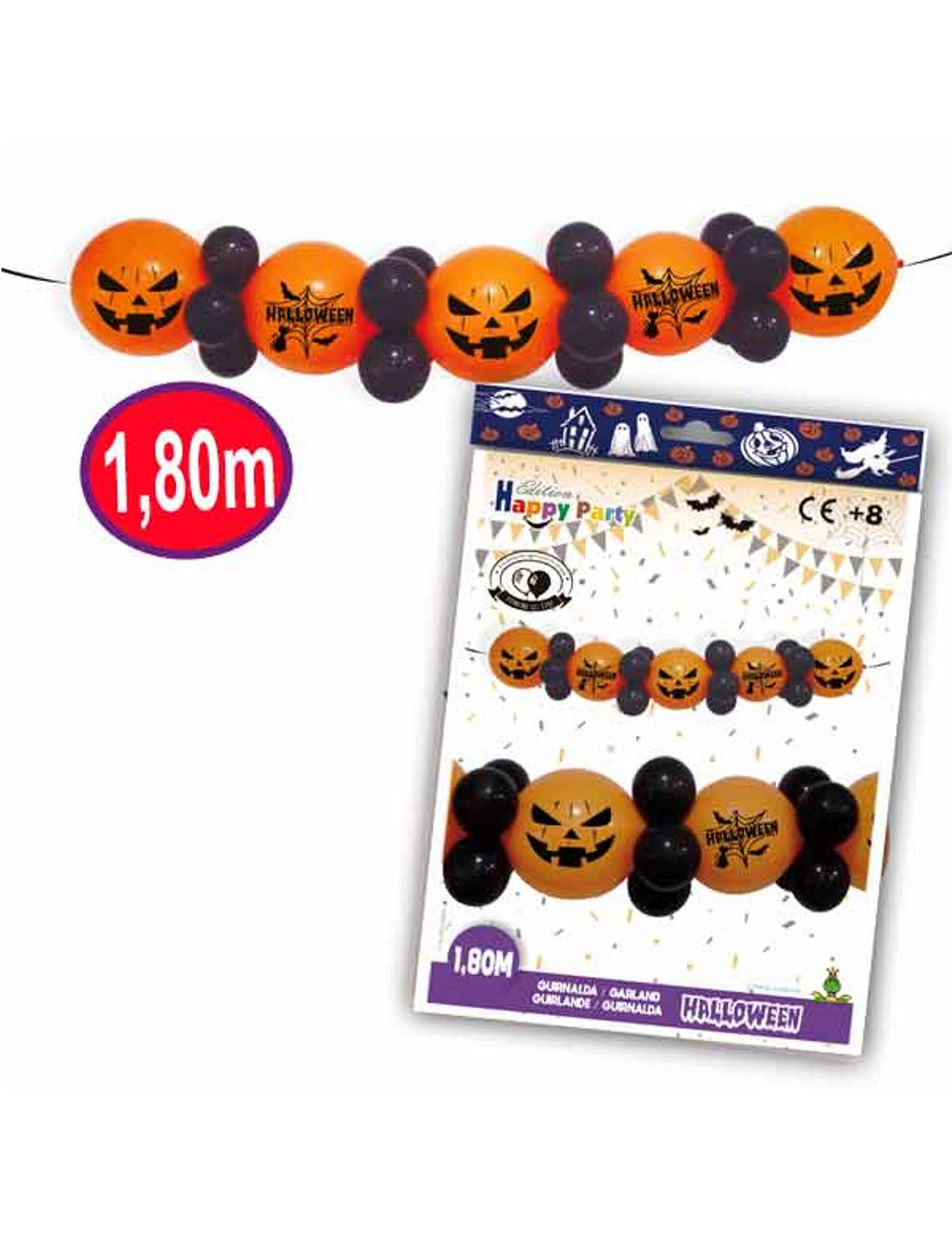 Latex Halloween Balloon Garland 1,8 m