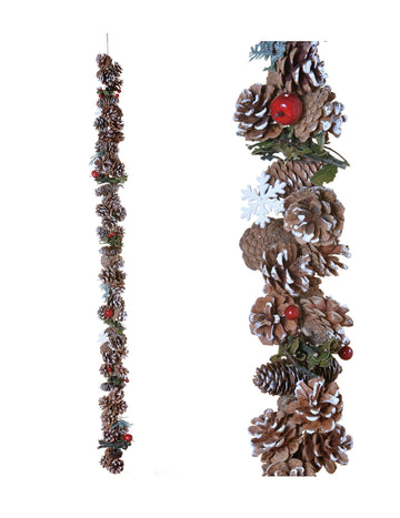 Dřevěná borovice borovice Cheekbot Garland 120 cm