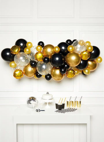 ARK KIT 66 Black and Gold Balloons