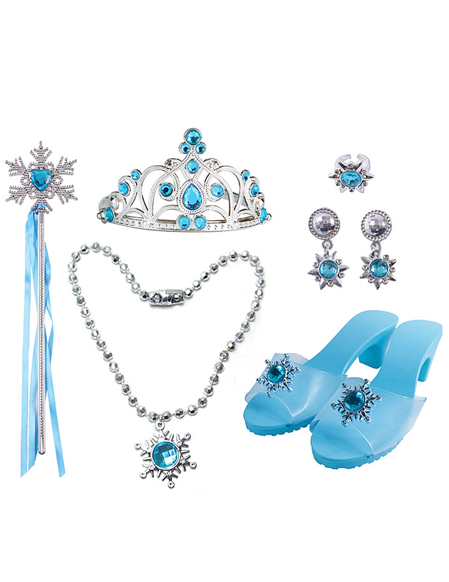 Kit 6 Blue Princess Accessories Girl