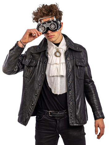 Mobilní brýle s šedým dospělým Steampunk