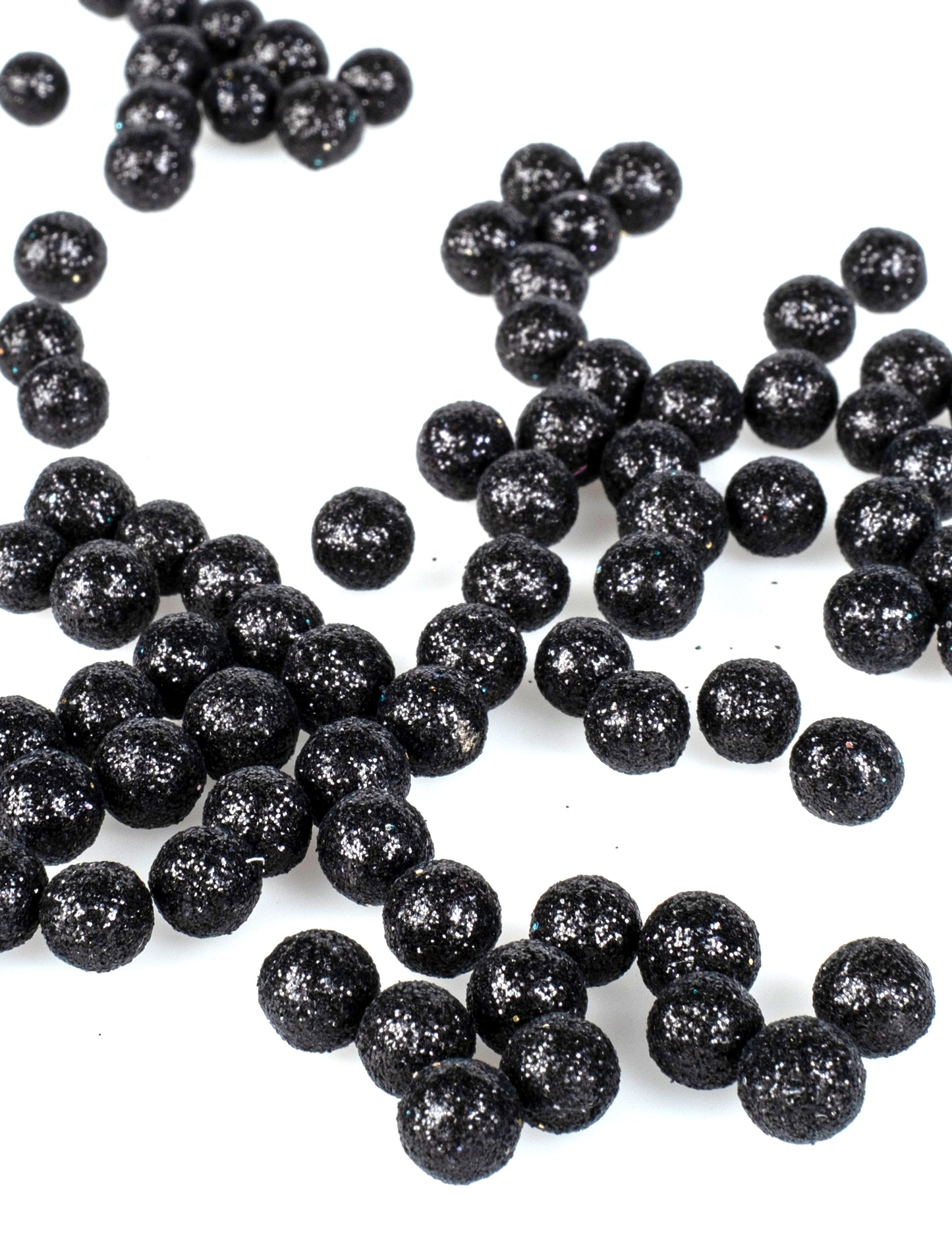 Mini Black Glitter Balls 8 mm 10 g