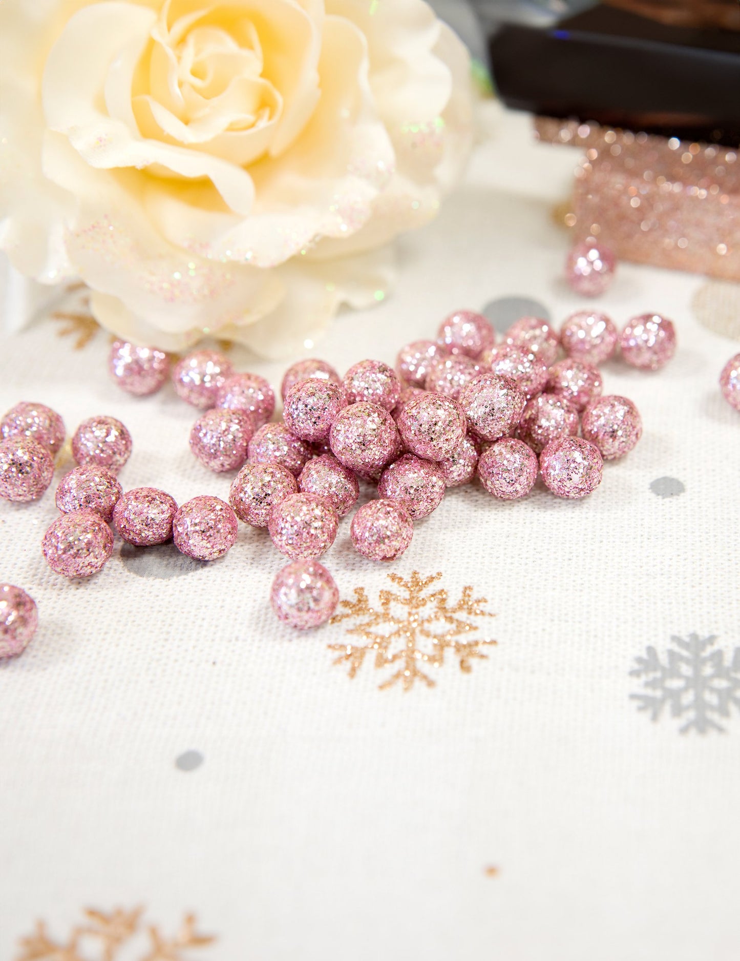 Mini Gold Rose Pink Balls 8 mm 10 g