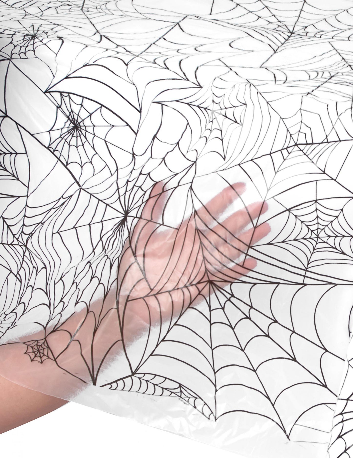 Transparentní plastový ubrus Halloween Spider Canvas 137 x 274 cm