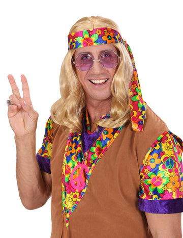 Dospělá hippie blonďatá paruka