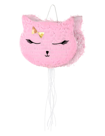 Růžový chat piñata 37 x 27 cm