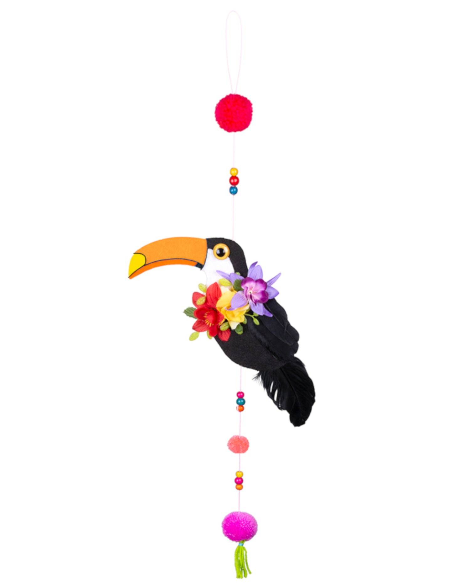 Toucan Suspension s Pompoms 70 cm