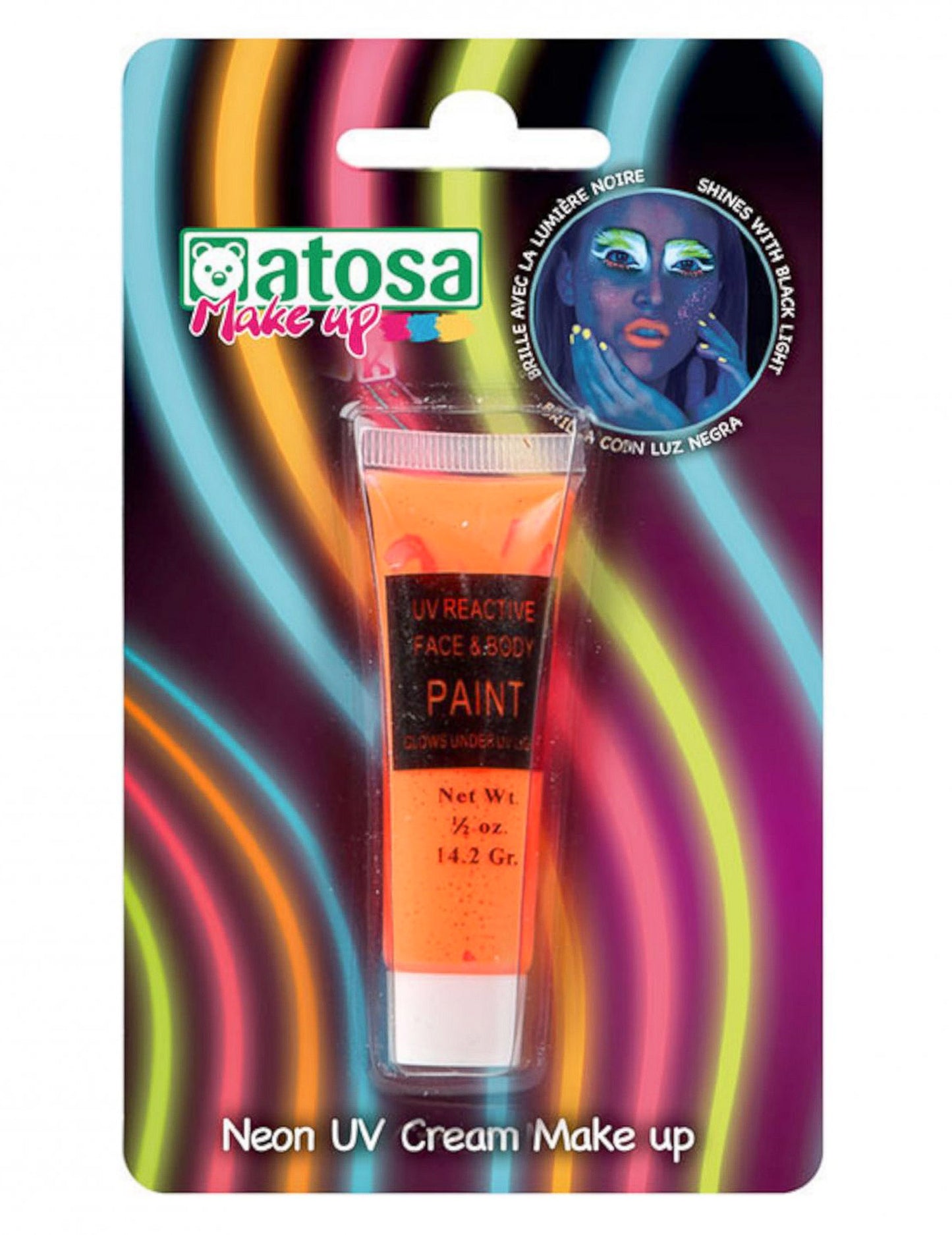 Oranžová UV Neon Make -up trubice